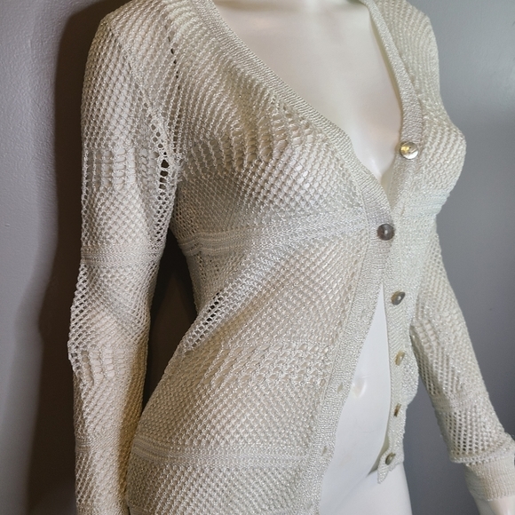 Studio Y White Cardigan size Small with tags - Picture 8 of 12